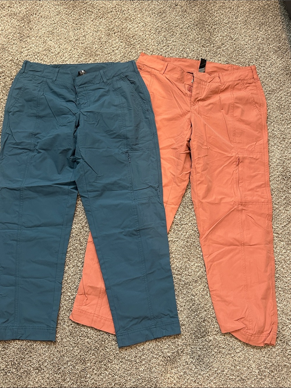 Women’s Casual Pants - Teal and Coral 2 pair